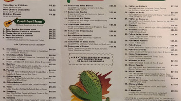 D Patron Mexican menu