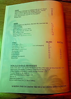Kahuna Tiki Tu menu