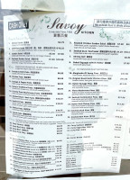 Savoy menu