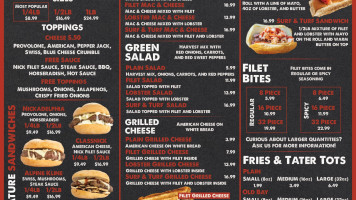 Nick Filet Wayne menu