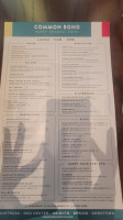 Common Bond Brasserie Bakery menu