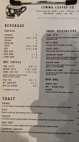 Lemma Coffee Co menu