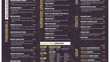 Krush'd Vitality Kitchen menu