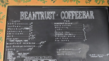 Beantrust Coffeebar menu