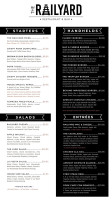 The Railyard Restaurant Bar menu
