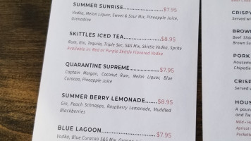 The Railyard Restaurant Bar menu