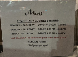 Muse Sushi House menu