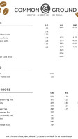 Common Ground menu