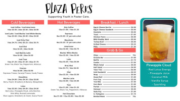 Plaza Perks menu
