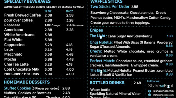 Shake No Eight menu