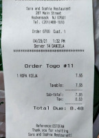 Sara Sophia menu