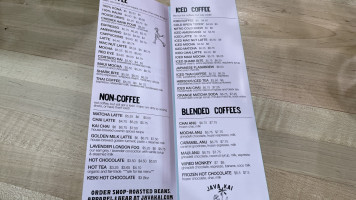 Java Kai Coffee Roasters menu