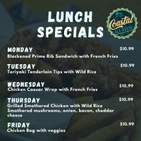 Coastal Ale House Tavern menu