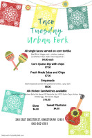 Urban Fork menu