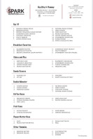 Spark Nutrition menu