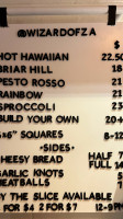 The Wizard Of Za menu
