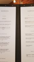 Verses Restaurant menu