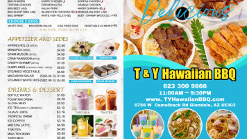 T&y Hawaiian Bbq menu