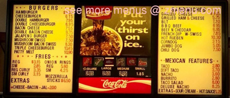 Tastee Freez menu