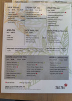 Tiki Tea menu