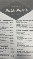 Ruth Ann's menu