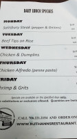 Ruth Ann's menu