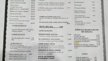 Taqueria Mi Mexico Lindo Y Que Rico menu