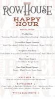 Rowhouse Restaurant Bar menu