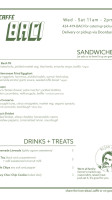 Caffè Baci menu