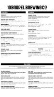 The Running Iron Cafe menu