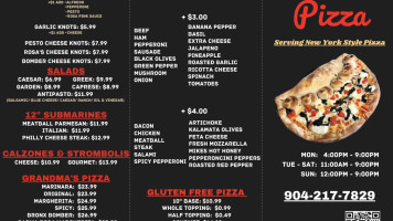 Babybella Pizza menu