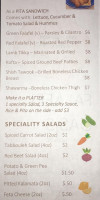Falafel Oasis menu