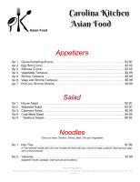 Thai Thai menu