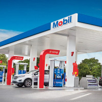 Mobil Gas Station outside