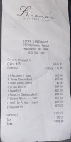 Lorena's menu
