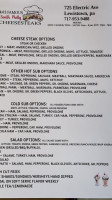 Ma's Famous South Philly Cheese Steaks menu
