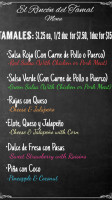 Cosmic Wings menu