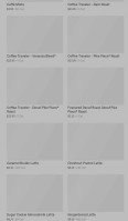 Starbucks menu