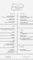 Tralia menu