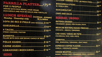 Palmerton menu