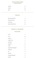 Nobu Las Vegas menu