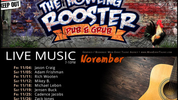 The Howling Rooster Pub Grub menu