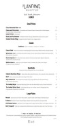 The Landing Rooftop menu
