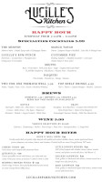 Lucille's Music Hall menu