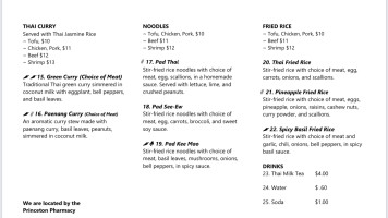 Golden Rice Authentic Thai menu