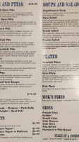Nick The Greek menu