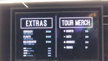 Afters Ice Cream menu