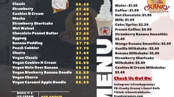 Cranky Granny's Sweet Rolls menu
