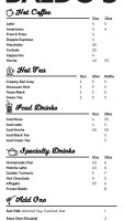 Baldo's Ice Cream menu