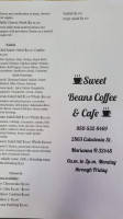 Sweet Beans Coffee House menu